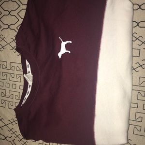 Victorias secret PINK sweater white and maroon